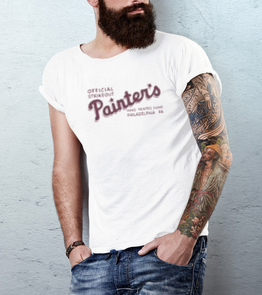 Phillies Strikeout Official Painter's Hand Painted Signs Philadelphia PA T-Shirt
