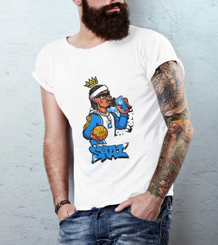 Shai Gilgeous Alexander OKC Crown Basketball Graphic SGA T-Shirt