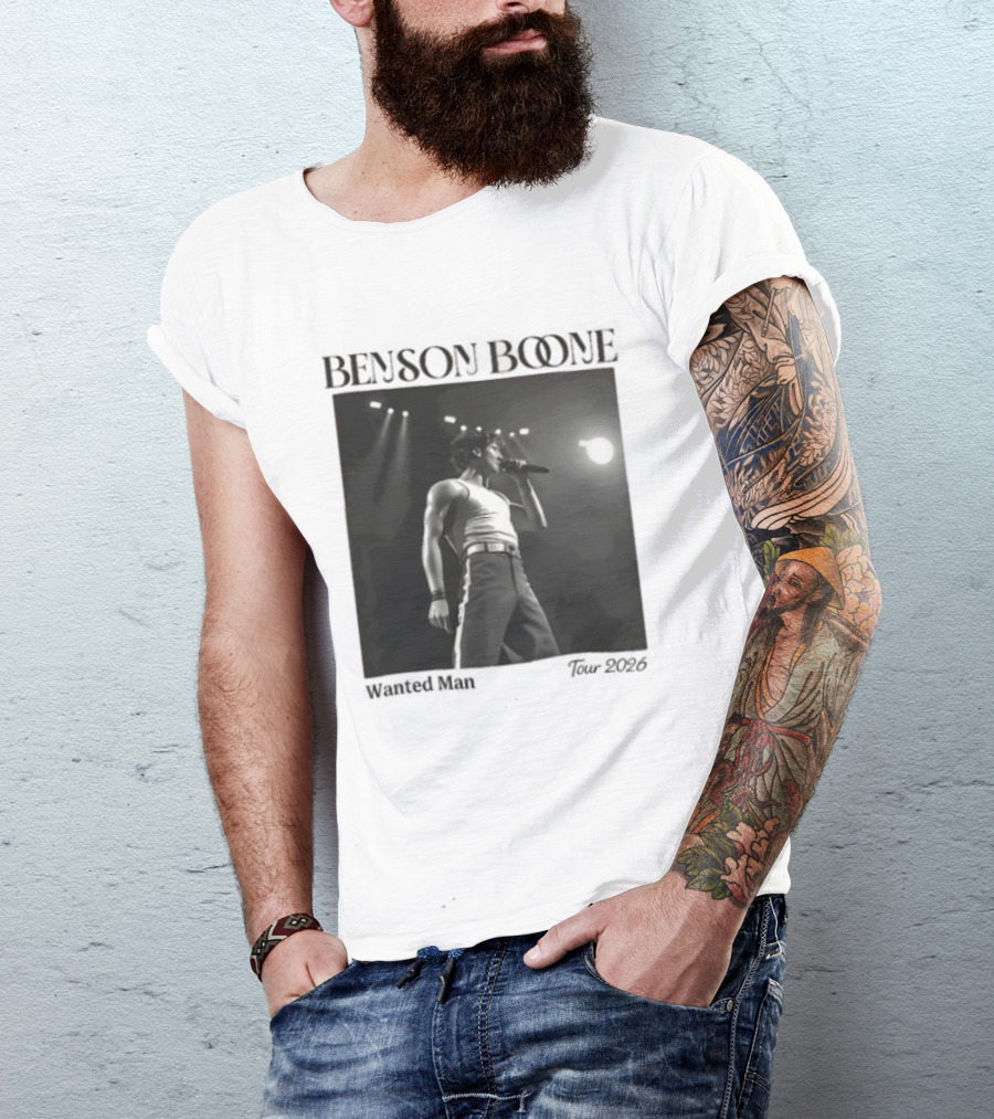 Benson Boone Wanted Man Concert 2026 Tour Performance T-Shirt