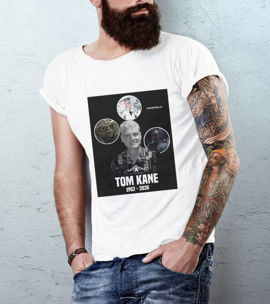 Rest In Peace Tom Kane 1962 2026 Animefeels Yoda T-Shirt