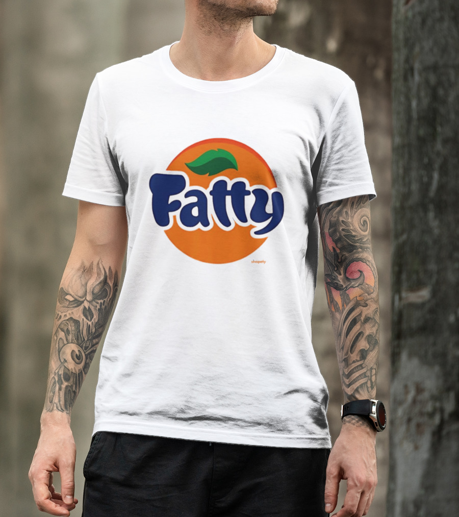 Fatty Fanta Bold Text Orange Circle T-Shirt