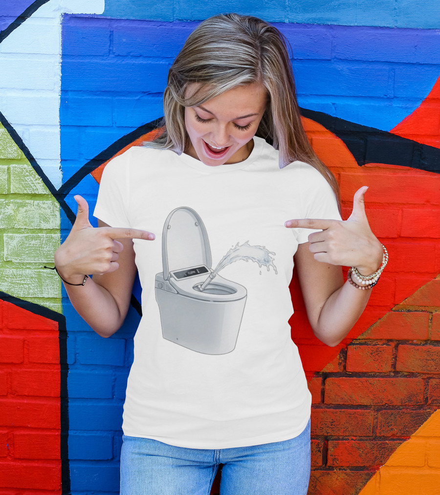 Smart Toilet Clean Water Splash Meme T-Shirt