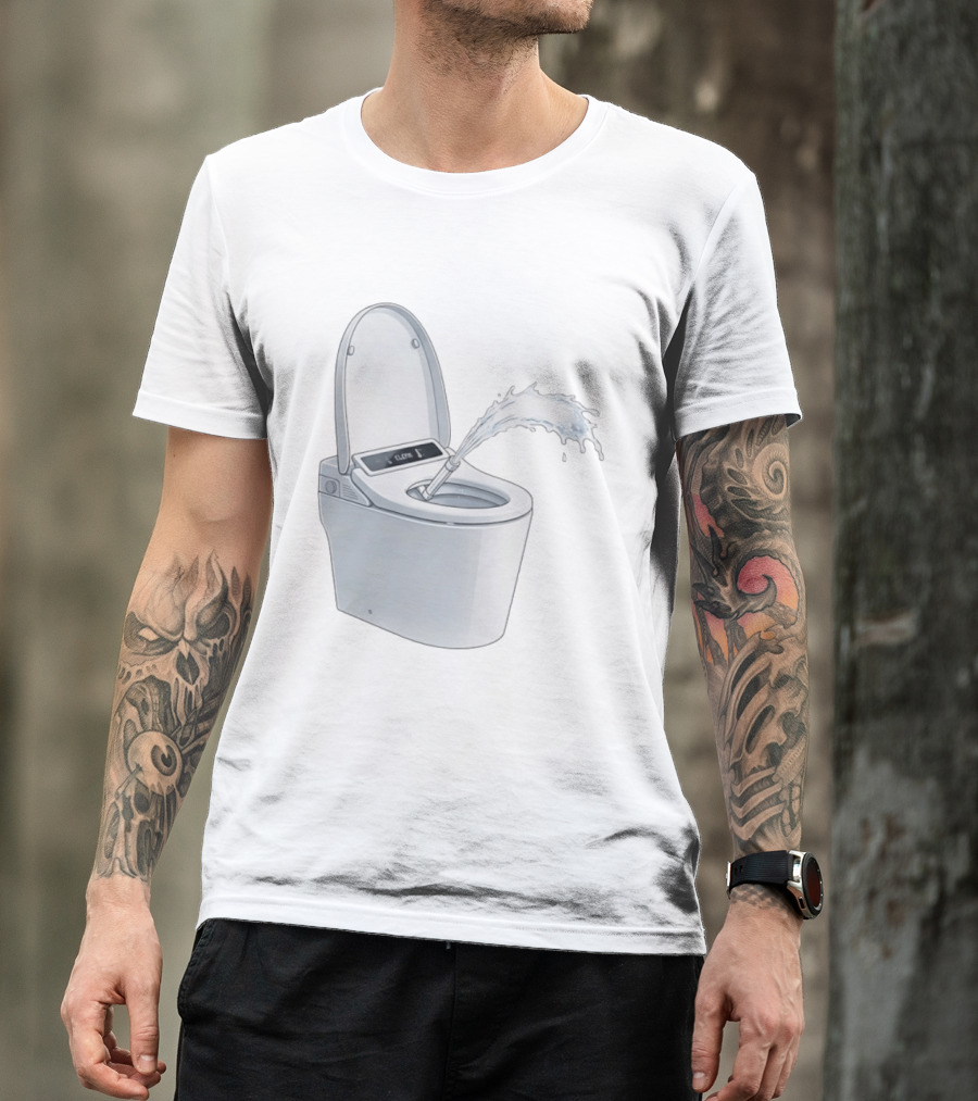 Smart Toilet Clean Water Splash Meme T-Shirt