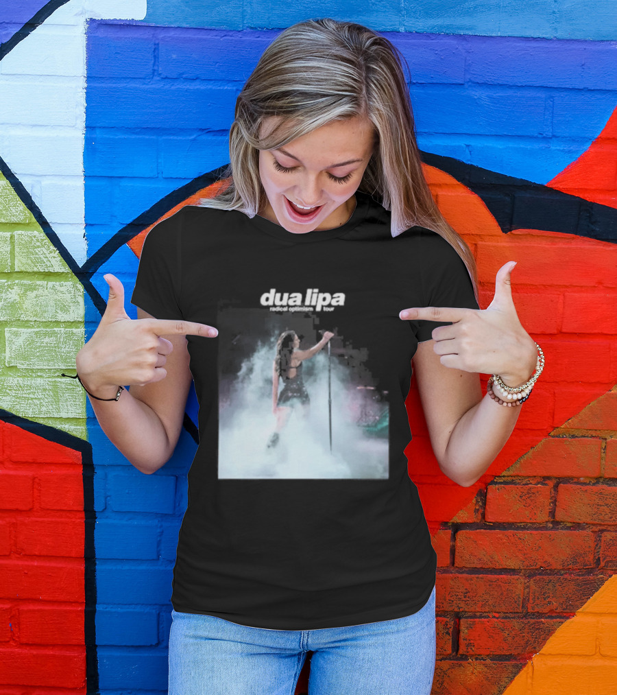 Dua Lipa Round Neck Abstract Pastel Aura T-Shirt
