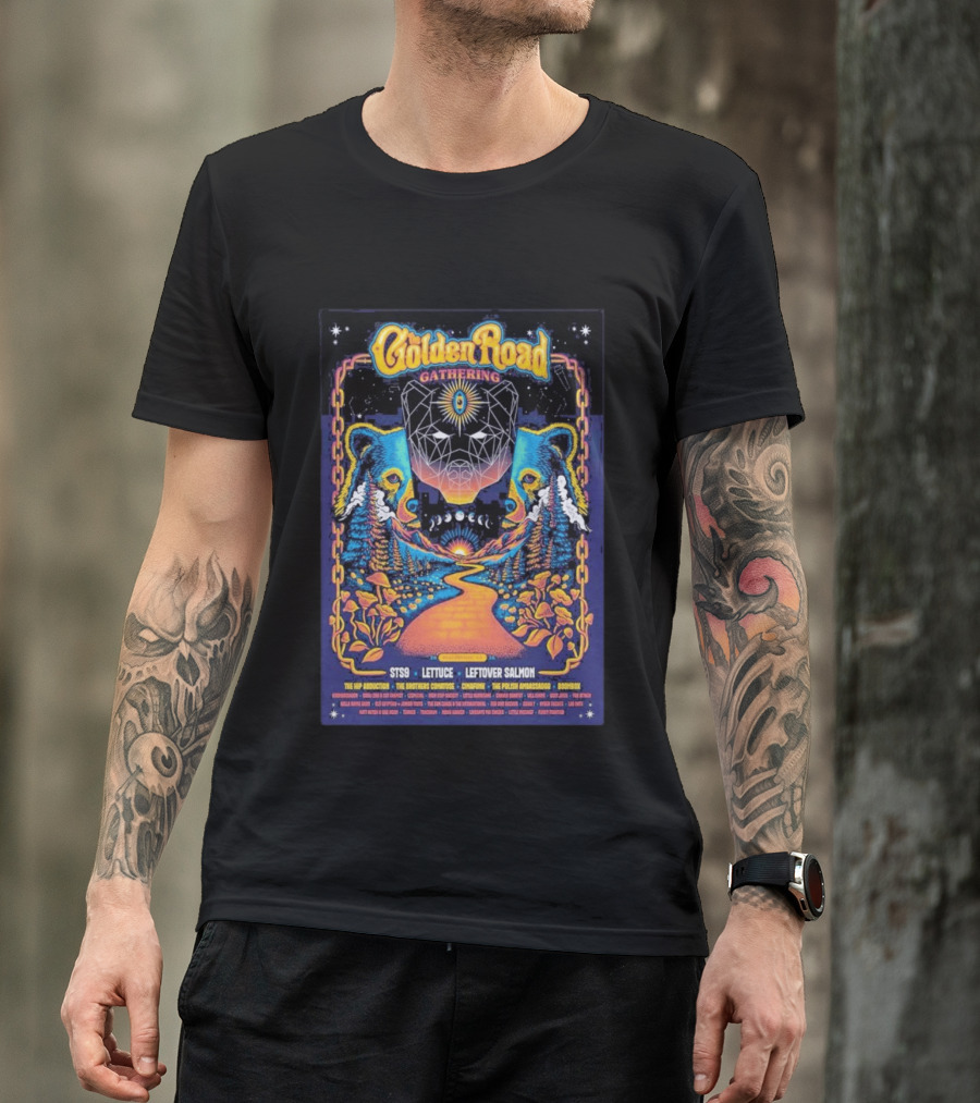 Golden Road Gathering Placerville May 2026 STS9 Lettuce Leftover Salmon The Hip Abduction The Brothers Comatose Cymafunk The Polish Ambassador Boombox T-Shirt