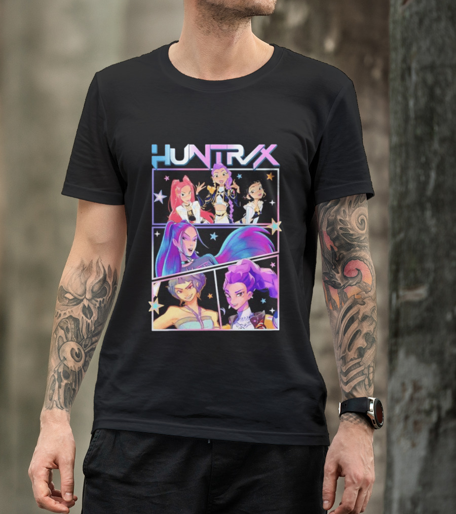 Huntrix Anime Character Panel Demon Hunter T-Shirt
