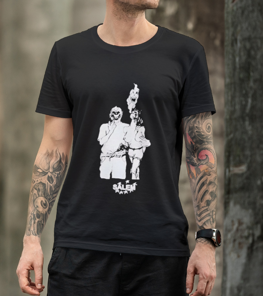 Salem Clown Mask Art Style Ghostly Figure T-Shirt