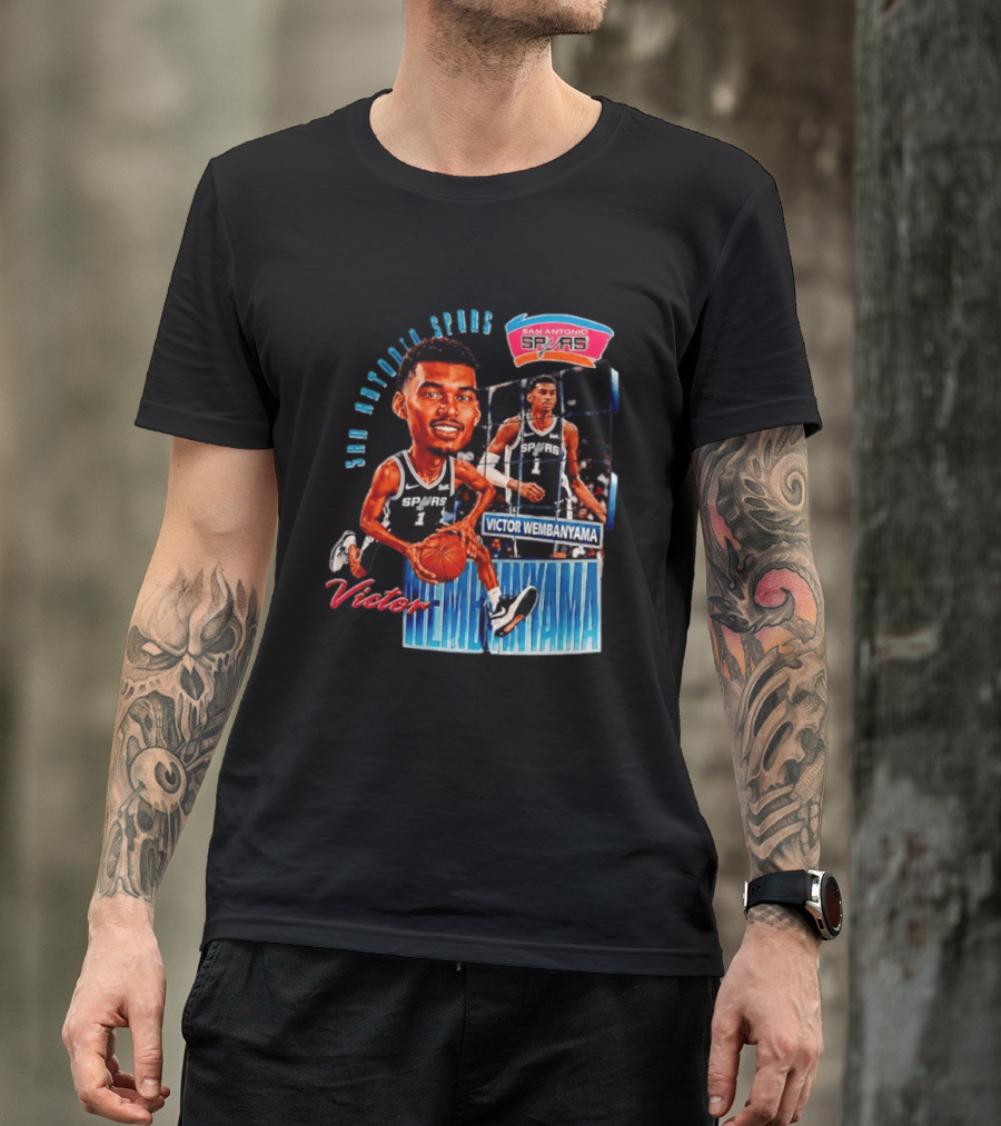 San Antonio Spurs Victor Wembanyama Basketball Caricature T-Shirt