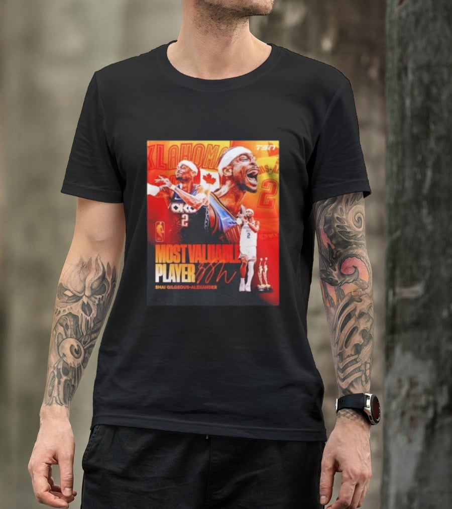 Shai Gilgeous Alexander Oklahoma Most Valuable Player 2x MVP TSN Basketball Canada T-Shirt