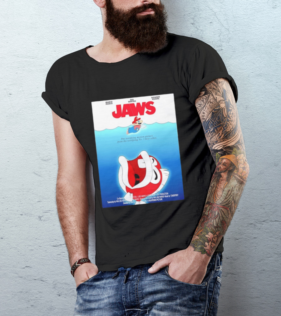 Mario Jaws Big Bertha Bowser Koopa Movie T-Shirt