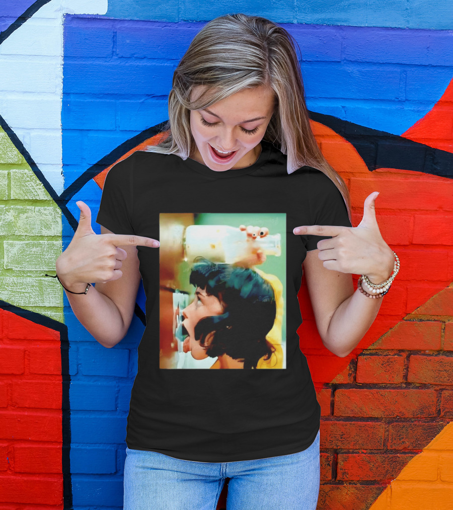 The Girl With Banging Head Licking Milk Scene T-Shirt