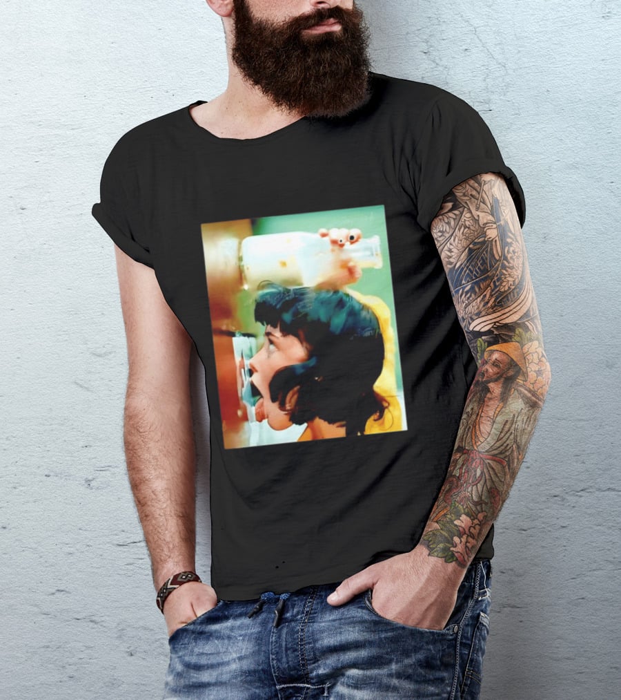 The Girl With Banging Head Licking Milk Scene T-Shirt