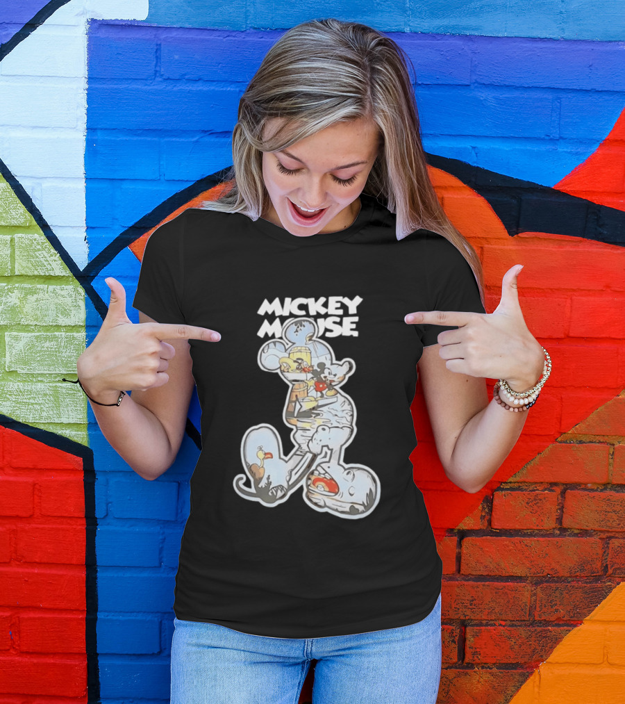 Mickey Mouse Steamboat Willie Vintage Cartoon Disney T-Shirt