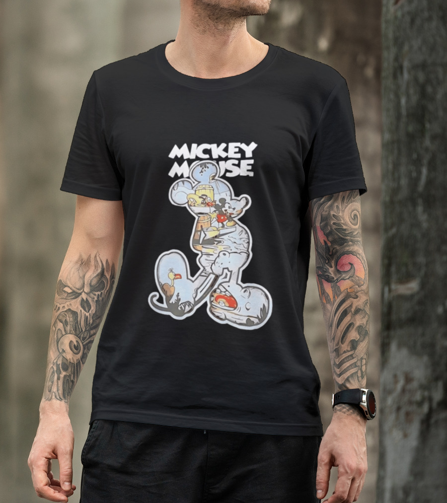 Mickey Mouse Steamboat Willie Vintage Cartoon Disney T-Shirt
