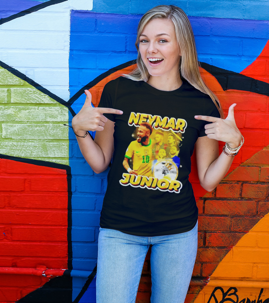 Neymar Junior Brasil National Football Team 10 Celebration Soccer Star T-Shirt