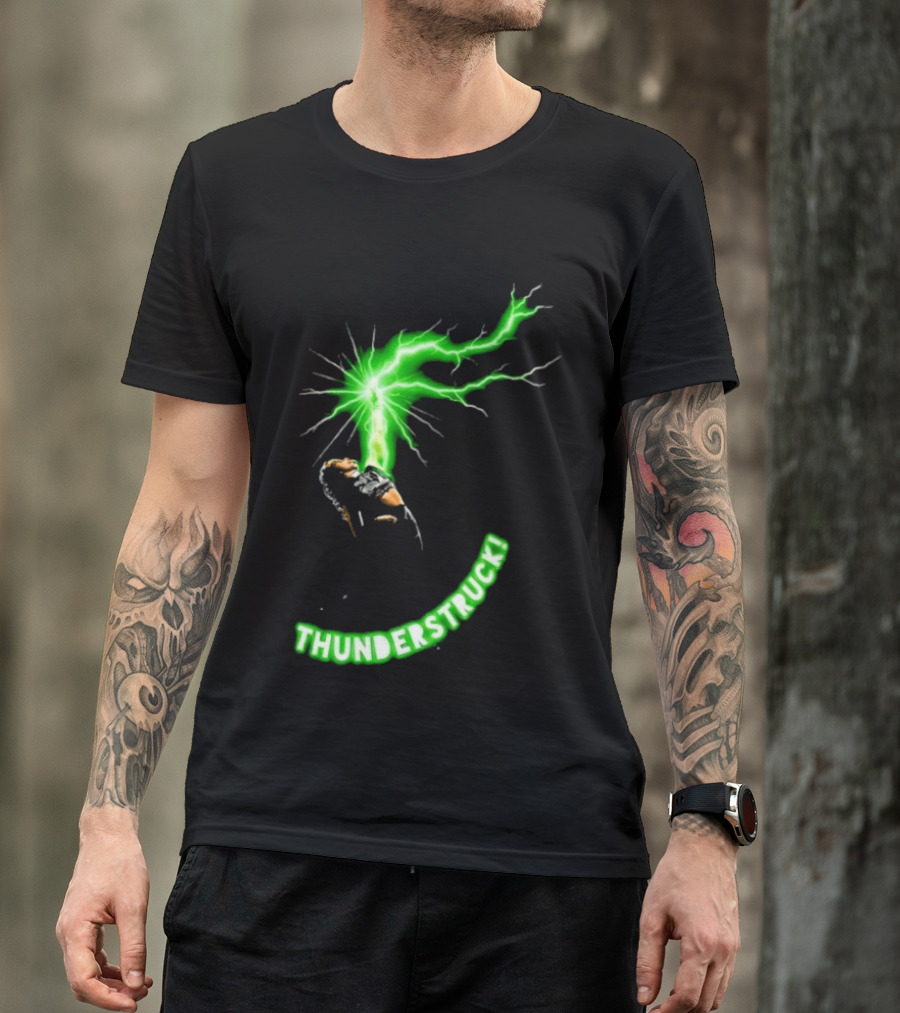 Thunderstruck Green Lightning Female Wrestler Power Burst T-Shirt