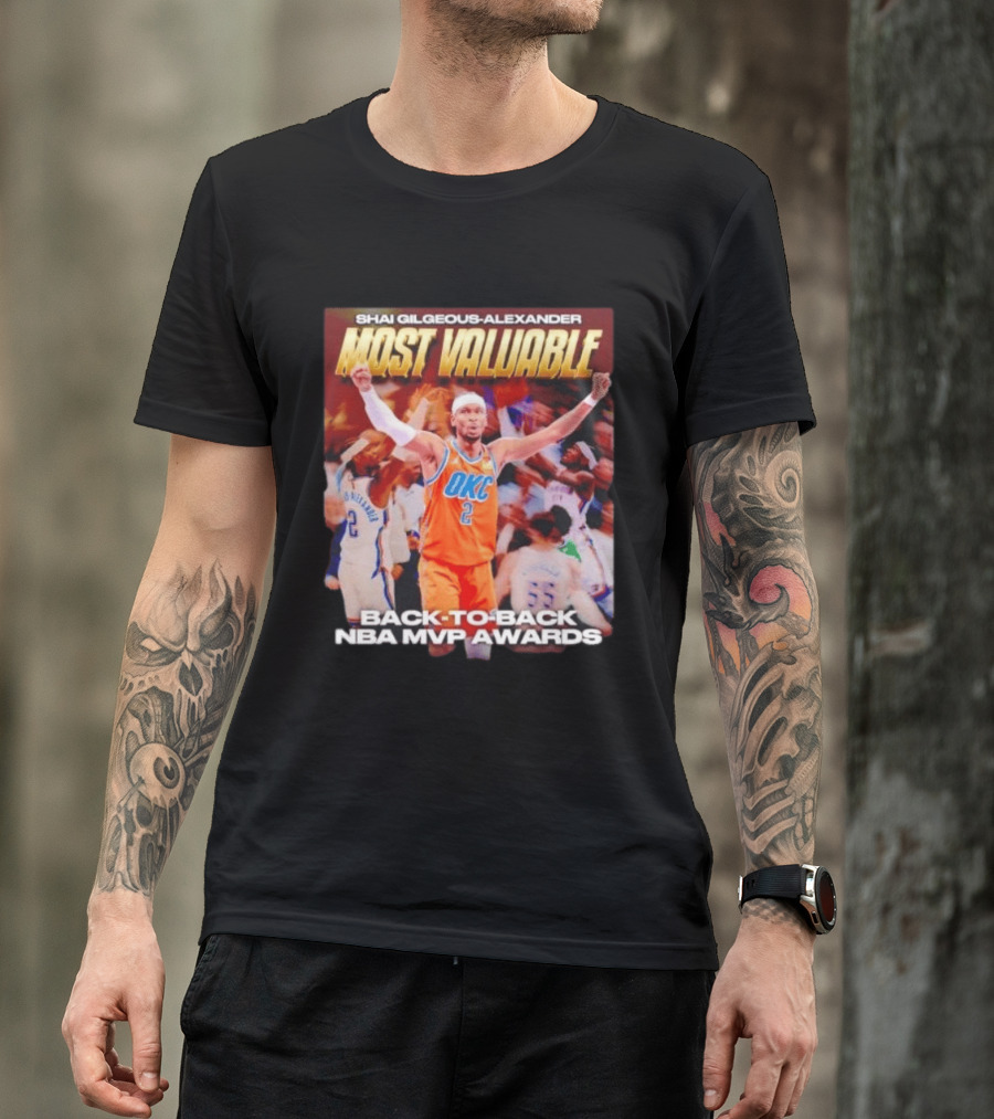 Shia Gilgeous Alexander Most Valuable Okc Back To Back Nba Mvp Awards T-Shirt