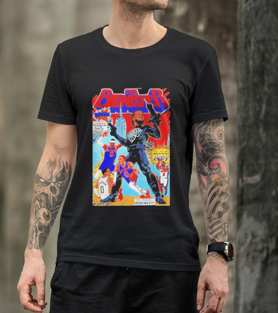 The Brunisher Jalen Brunson Knicks Comics Empire State Mocks Indiana T-Shirt