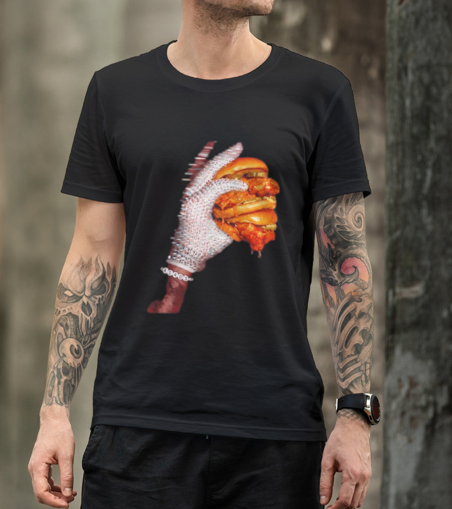 Shiny Gloves With Iceman Dreke Chicken Burger Meme T-Shirt