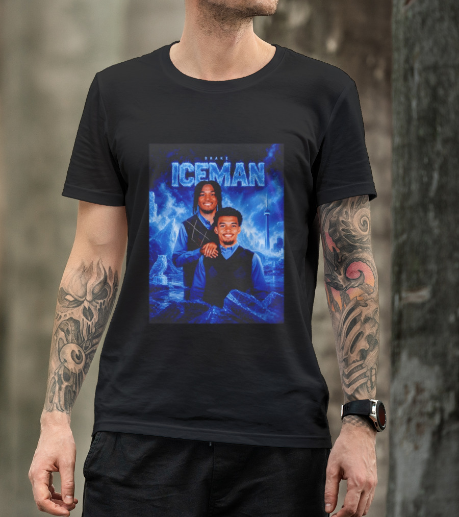 Drake Iceman Brothers Victor Wembanyama Stephon Castle Basketball Toronto Skyline T-Shirt