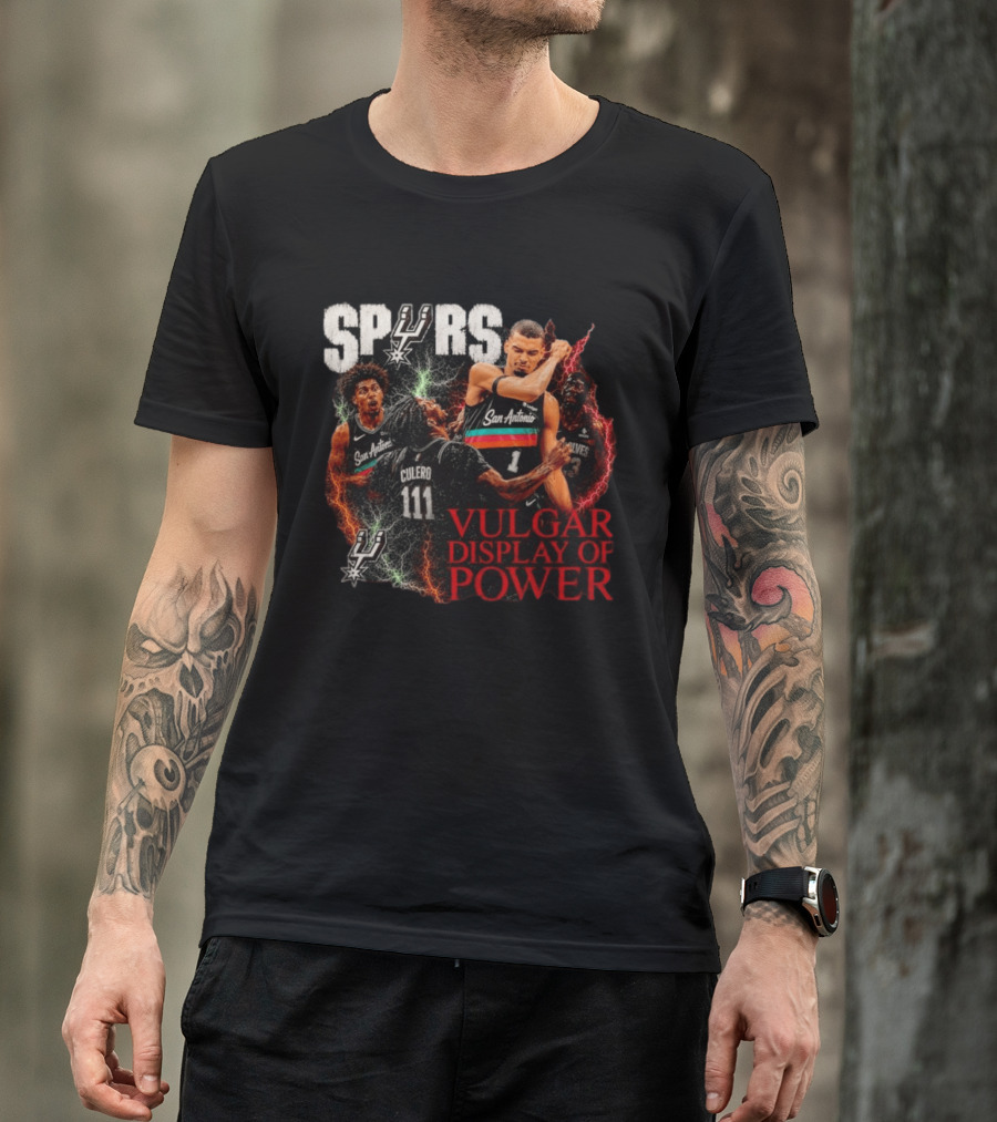 San Antonio Spurs Vulgar Display Of Power Basketball Team Action T-Shirt