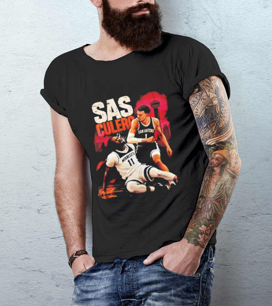 Sas Culero Victor Wembanyama Elbow Naz Reid Basketball 90s Style Retro Vintage 90s NBA T-Shirt