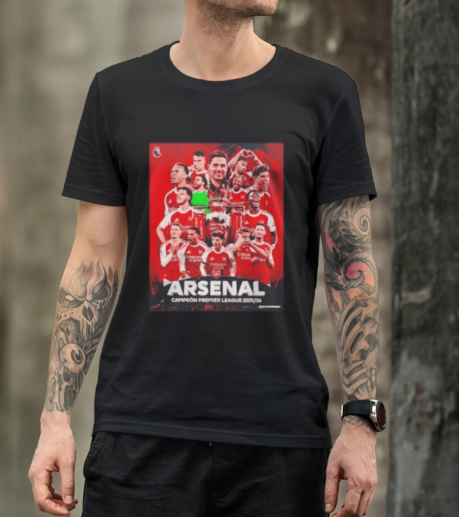 Arsenal Campeón Premier League 2025 2026 Team Players Celebration T-Shirt