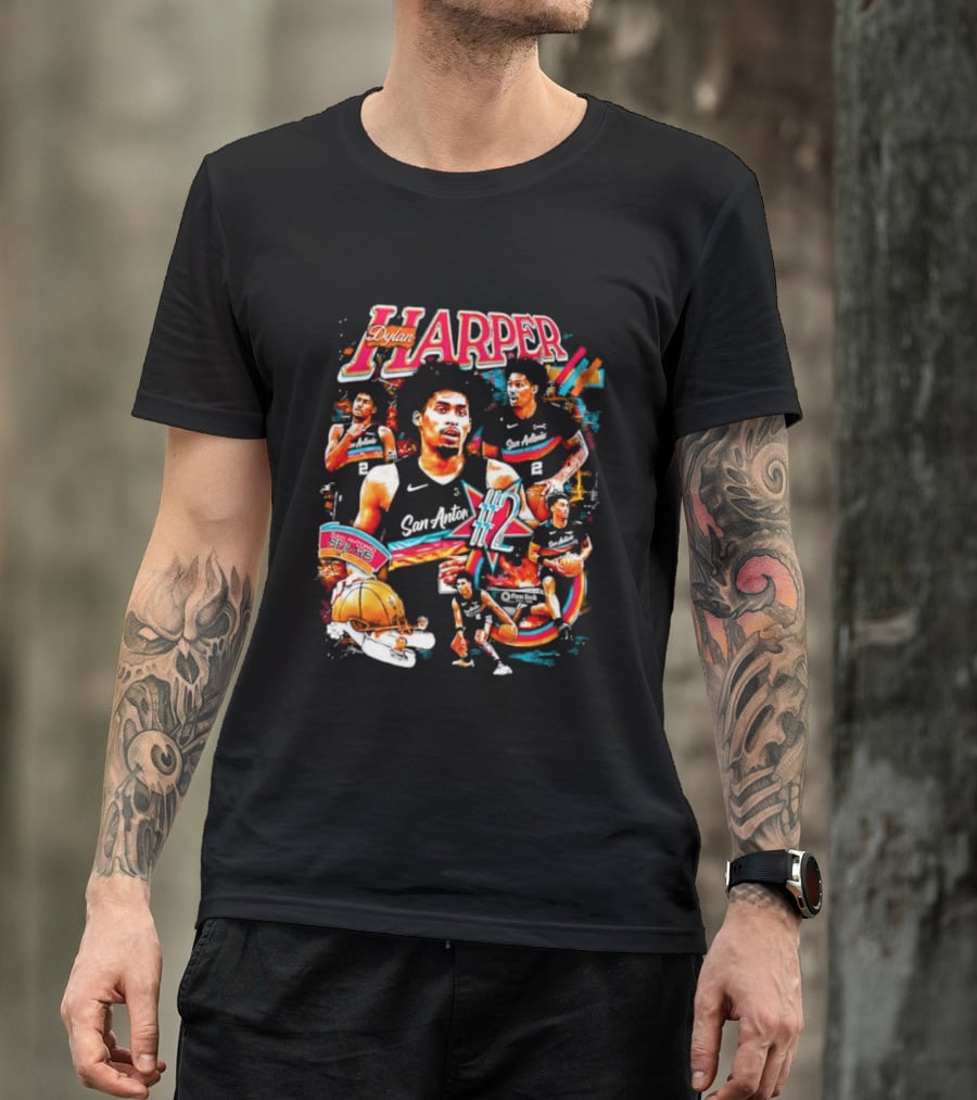 Dylan Harper San Antonio Spurs Basketball Number 2 T-Shirt