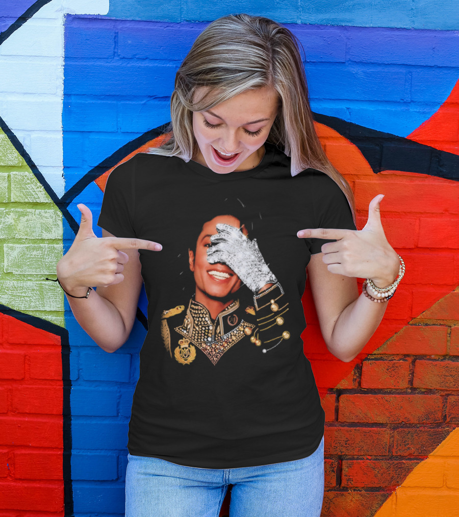 Jackson Drake Iceman King Of Pop Diamond Glove 2026 Gold Embellished Uniform T-Shirt