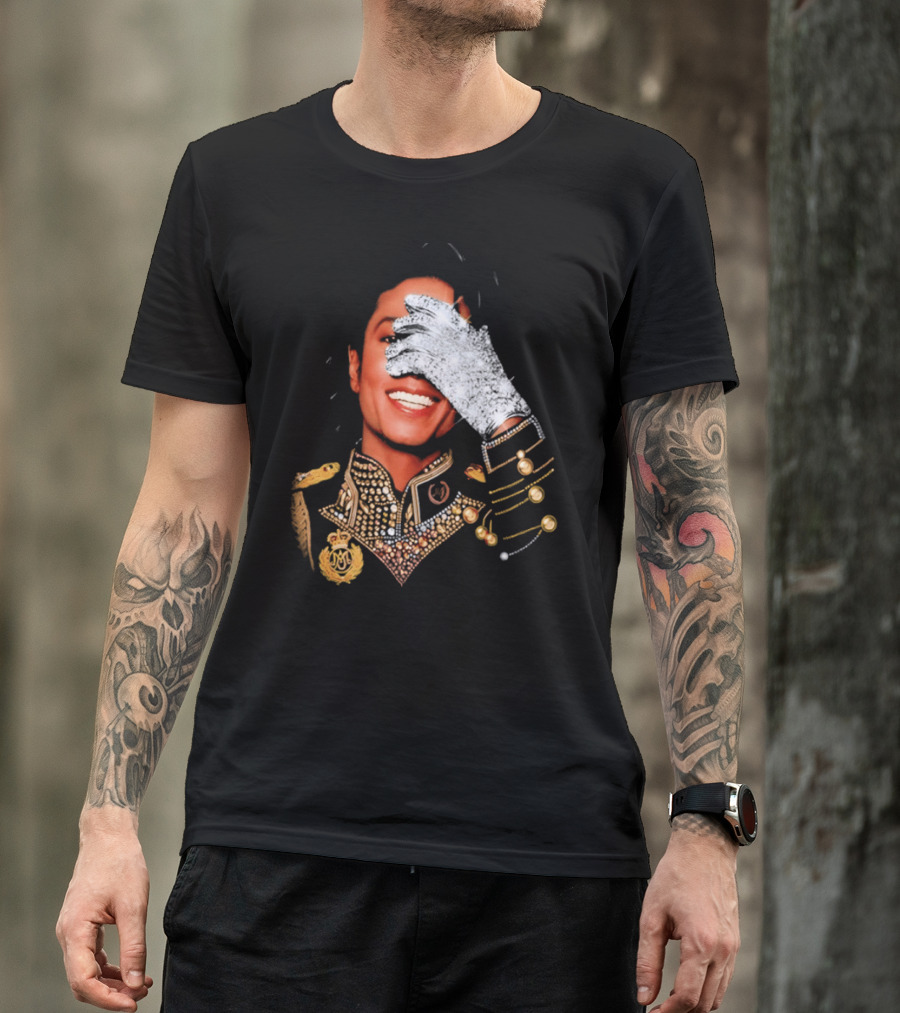 Jackson Drake Iceman King Of Pop Diamond Glove 2026 Gold Embellished Uniform T-Shirt