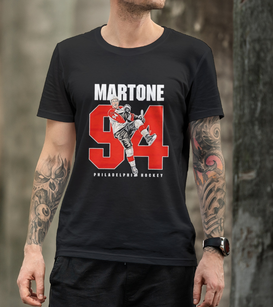 Martone 94 Philadelphia Hockey Player Celebration T-Shirt