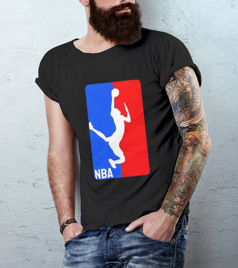 NBA Basketball 2026 Dunk Silhouette Red Blue T-Shirt