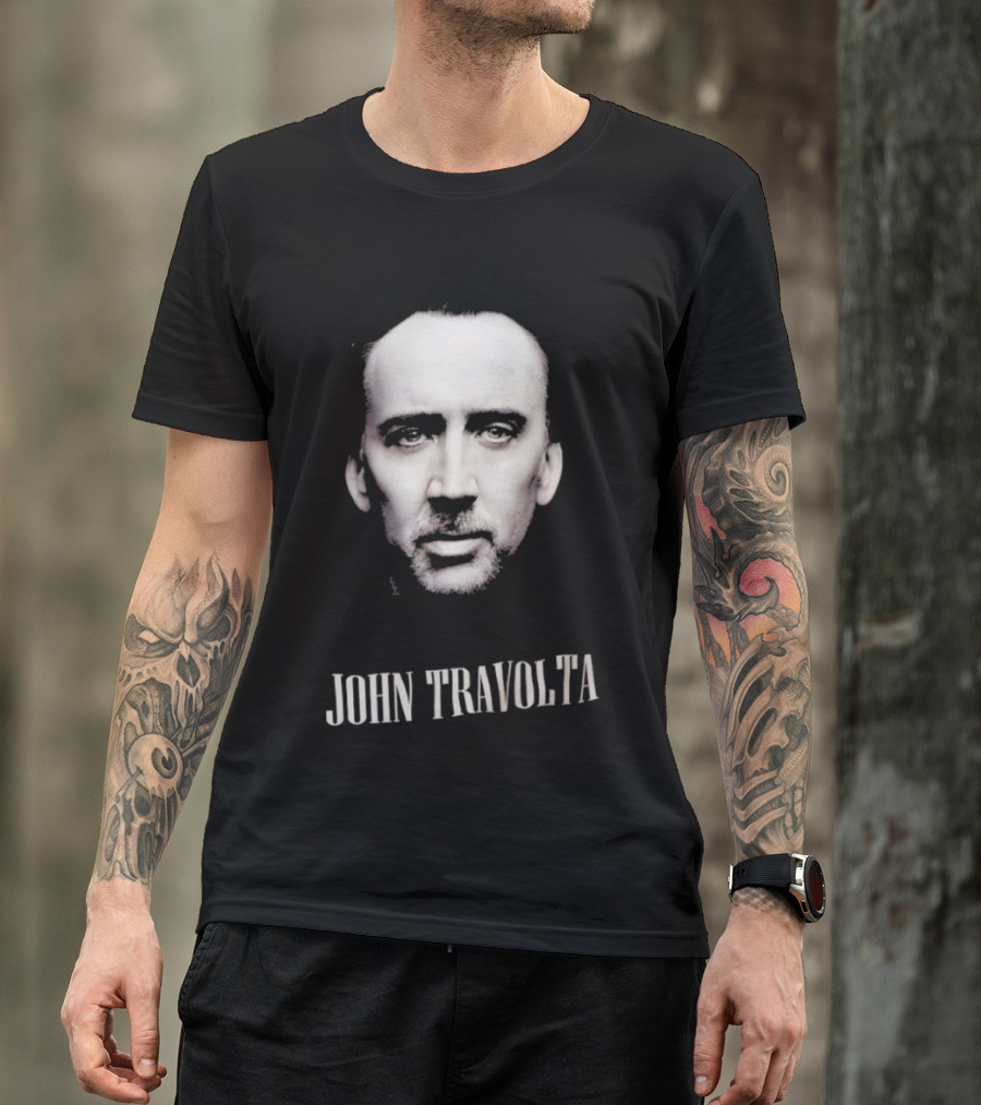 Nicolas Cage John Travolta Face Swap 90s Movie Fans T-Shirt