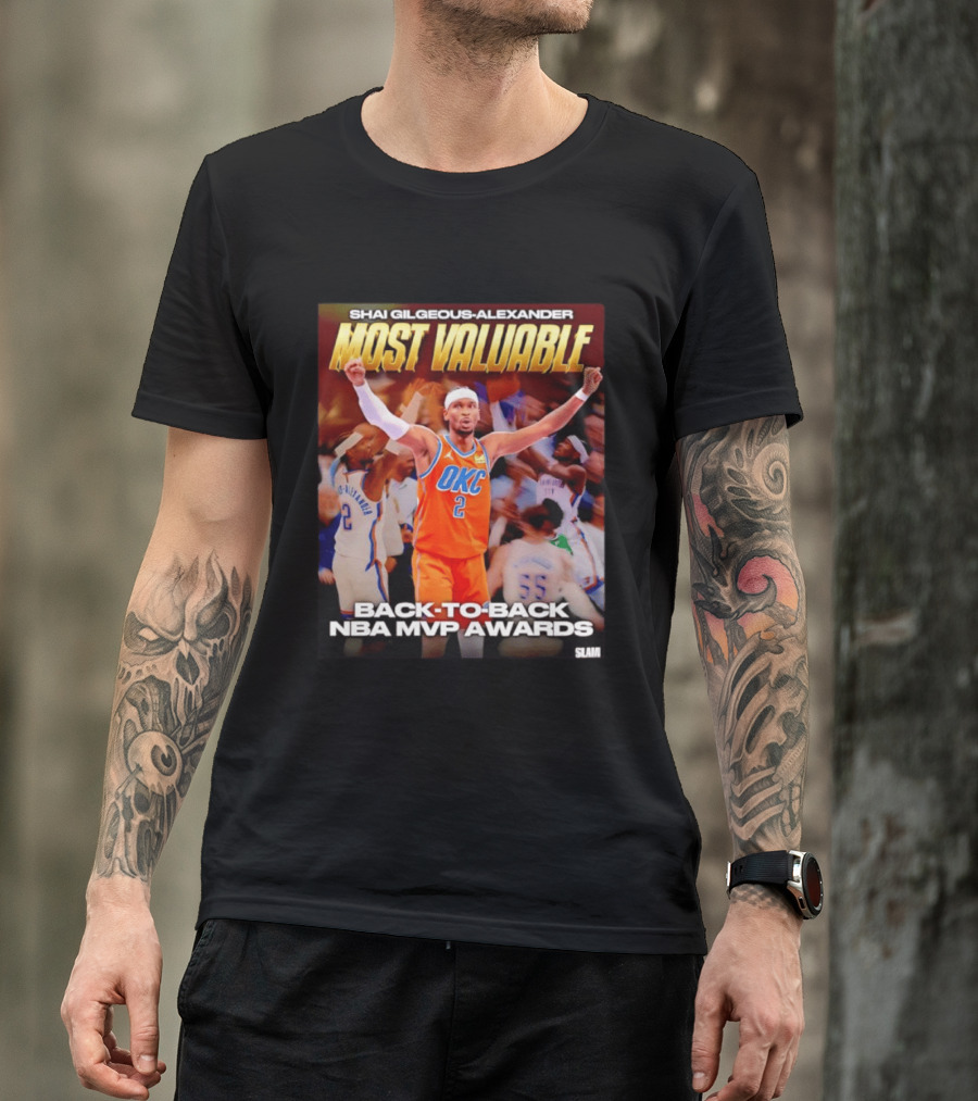 Shai Gilgeous Alexander Oklahoma City Thunder Most Valuable Back To Back NBA MVP Awards T-Shirt