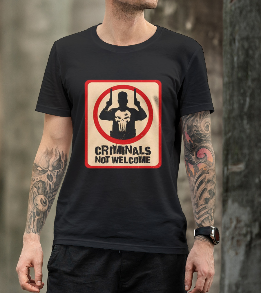 The Punisher Marvel Comics Criminals Not Welcome T-Shirt