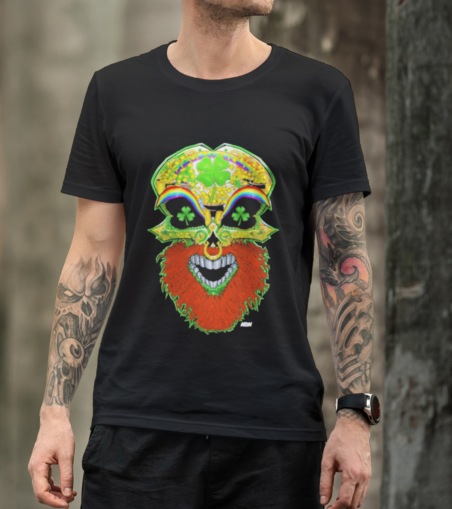 Tommaso Ciampa Lucky Psycho AEW Skull Four Leaf Clover Rainbow T-Shirt