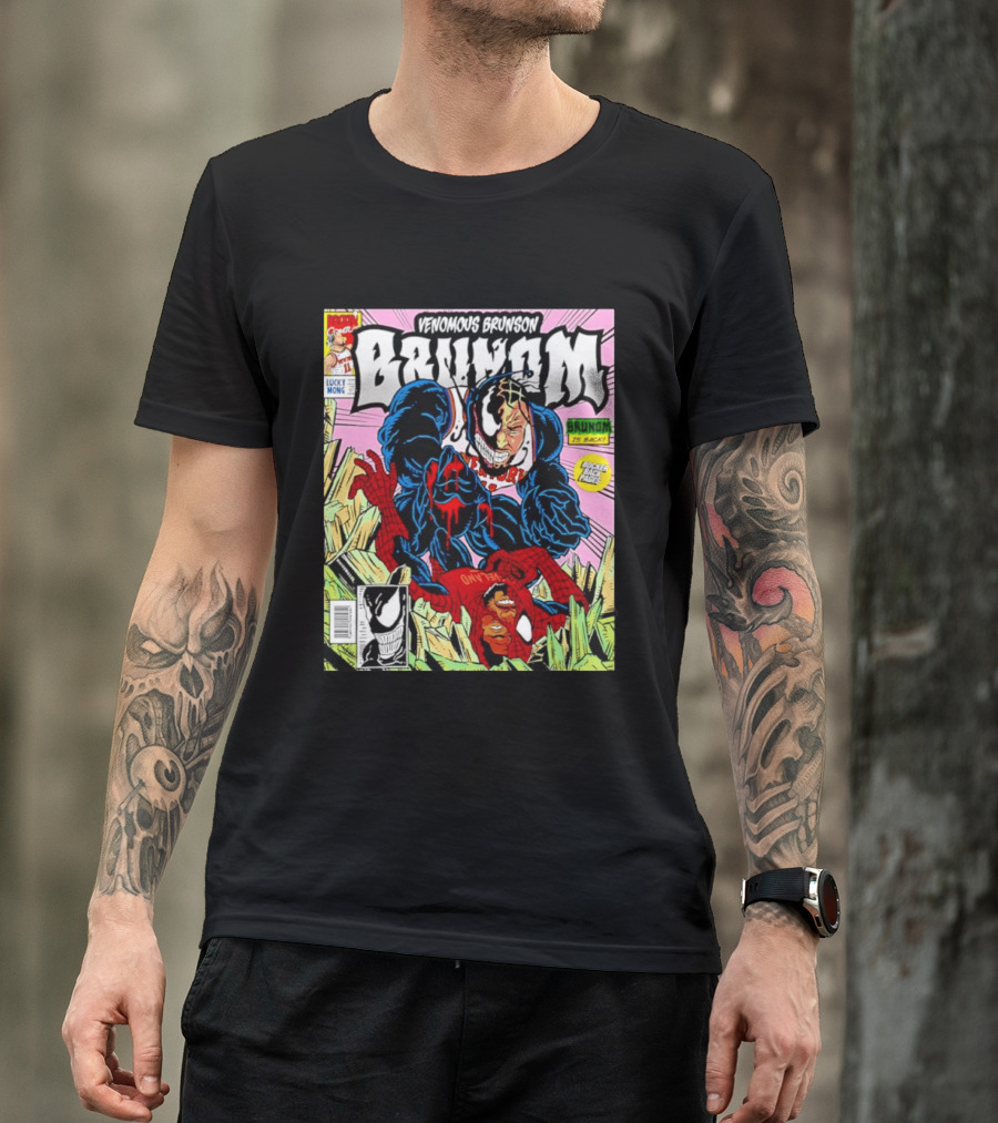 Venomous Brunson Venom X Jalen Brunson Marvel Comic Brunes Back Cover Price T-Shirt