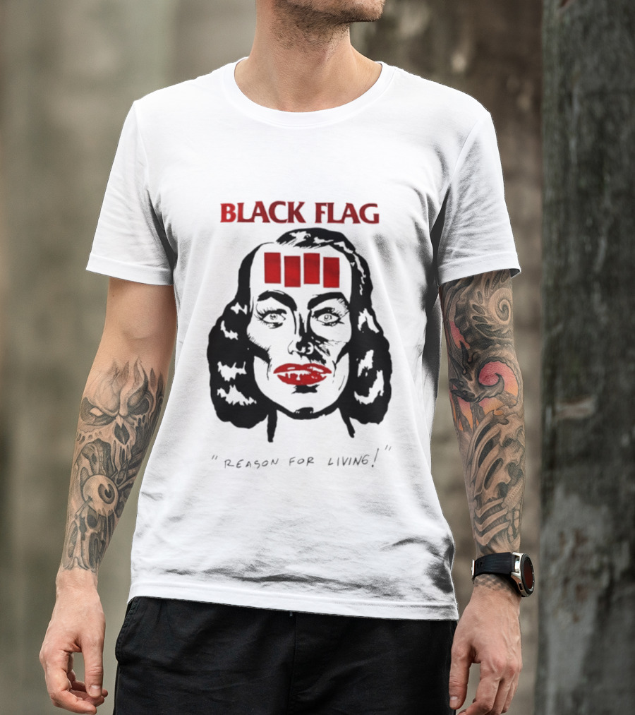 Black Flag Reason For Living Rare 80s T-Shirt