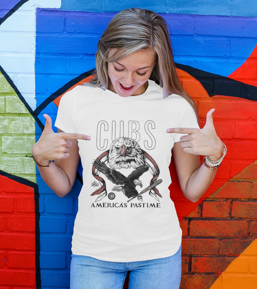Chicago Cubs America's Pastime Bald Eagle Celebration 250th T-Shirt