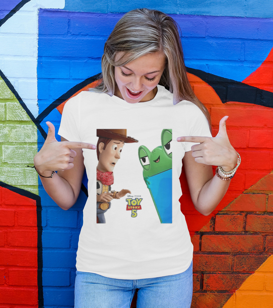 Toy Story 5 Woody And Animated Frog Encounter T-Shirt