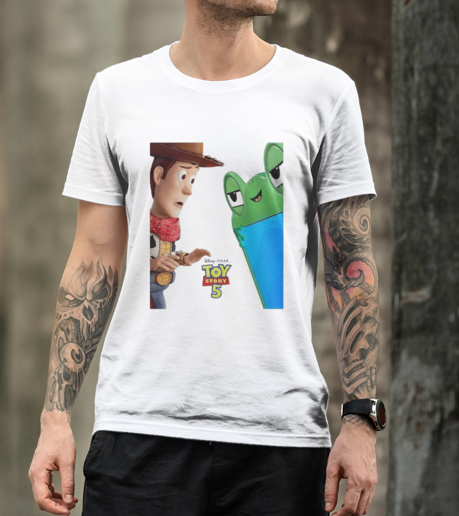 Toy Story 5 Woody And Animated Frog Encounter T-Shirt