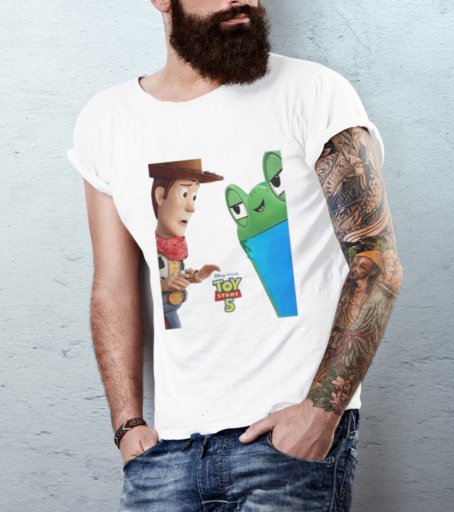 Toy Story 5 Woody And Animated Frog Encounter T-Shirt