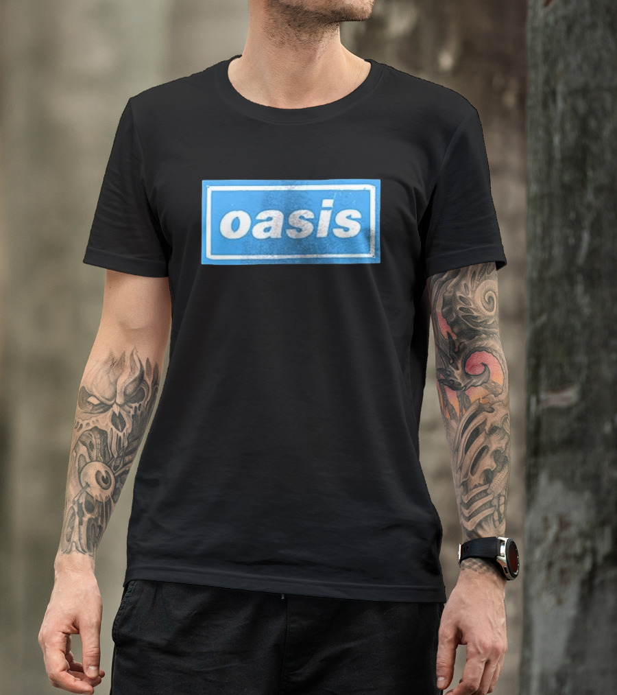 Oasis Vintage Blue Distressed Box T-Shirt