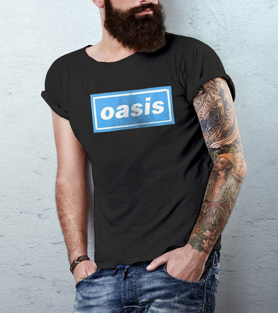 Oasis Vintage Blue Distressed Box T-Shirt
