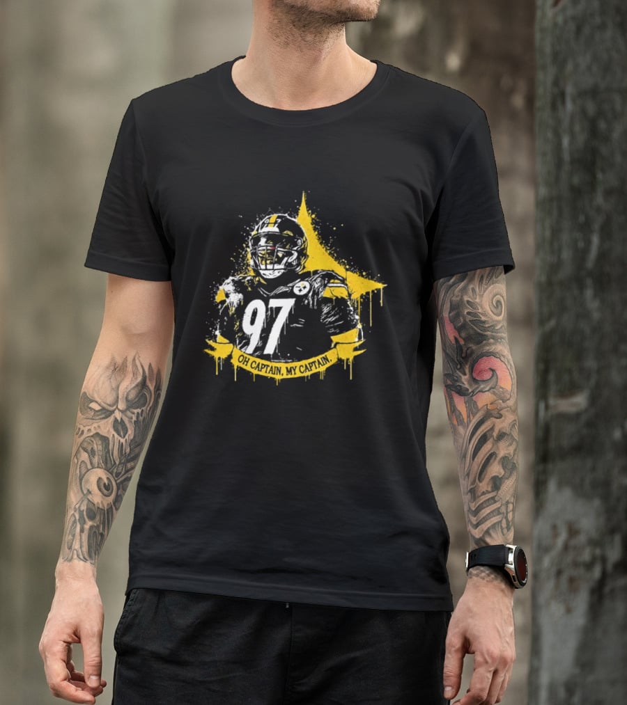 Oh Captain My Captain Cameron Heyward 97 Pittsburgh Steelers T-Shirt