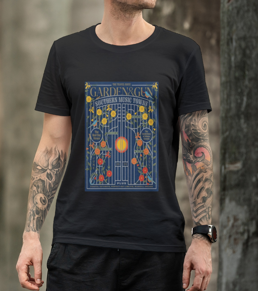 Garden And Gun Southern Music Towns June July 2026 Asheville Florence Clarksdale Athens Macon T-Shirt