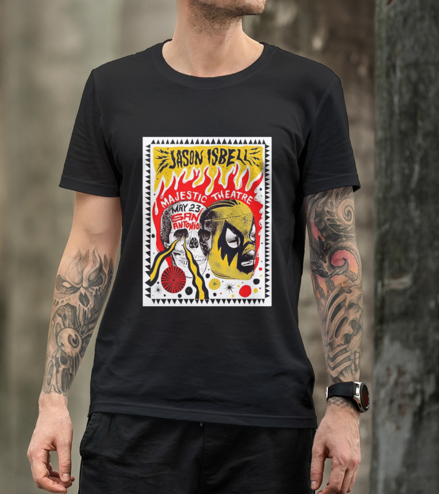 Jason Isbell May 23 San Antonio Majestic Theatre Skull And Mask T-Shirt