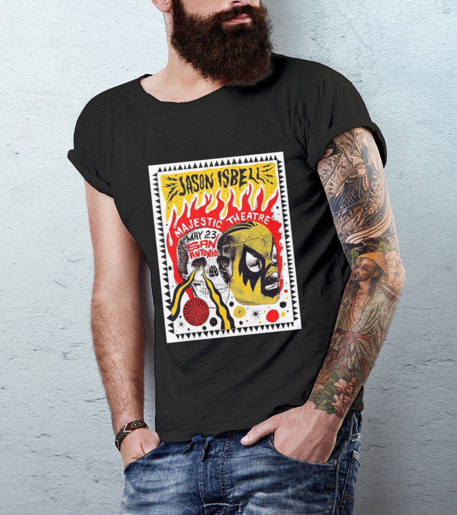 Jason Isbell May 23 San Antonio Majestic Theatre Skull And Mask T-Shirt