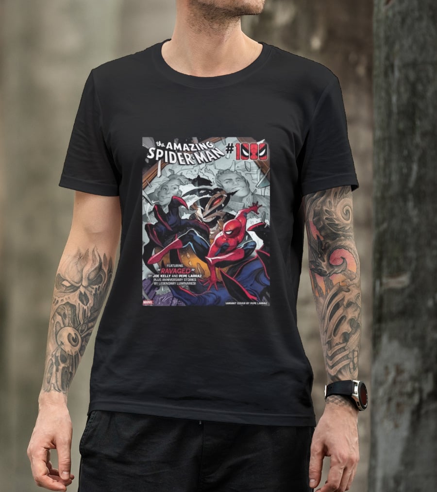 The Amazing Spider Man 1000 Featuring Ravaged By Joe Kelly Pepe Larraz Plus Anniversary Stories Marvel Variant Cover T-Shirt