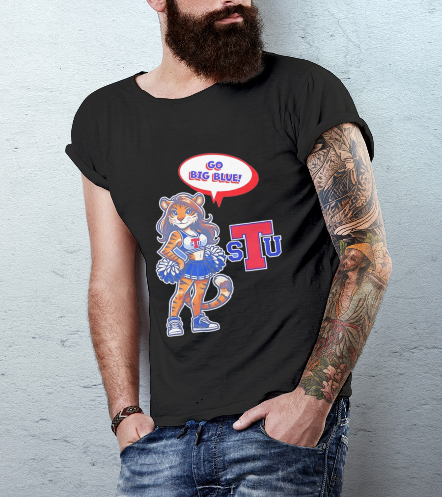 Tiger Cheerleader Go Big Blue STU T-Shirt